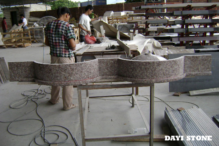 China Brown Granite Stone Vanitytop Conjoined basin